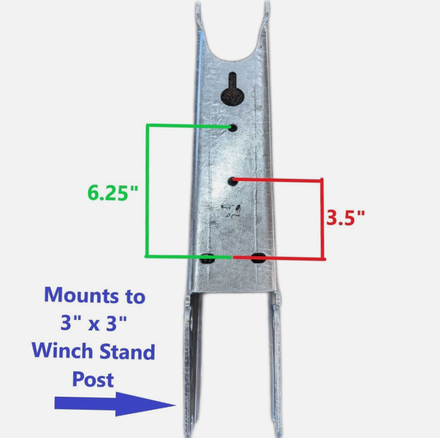Winch mounting bracket for compatible 3x3 EZ Loader winch stand post