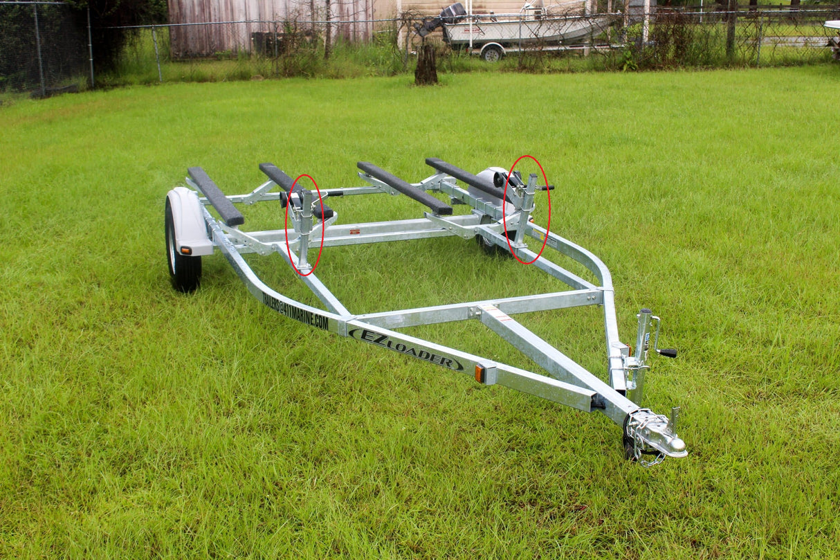 EZ Loader PWC winch stand post mounted on trailer tongue with winch assembly shown