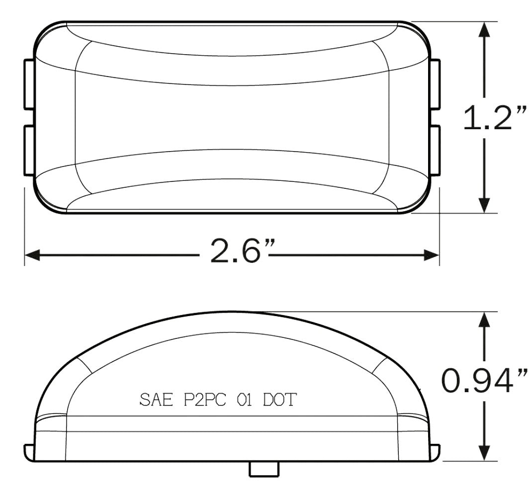 Red LED Recessed Fender Marker Light — 250-032131