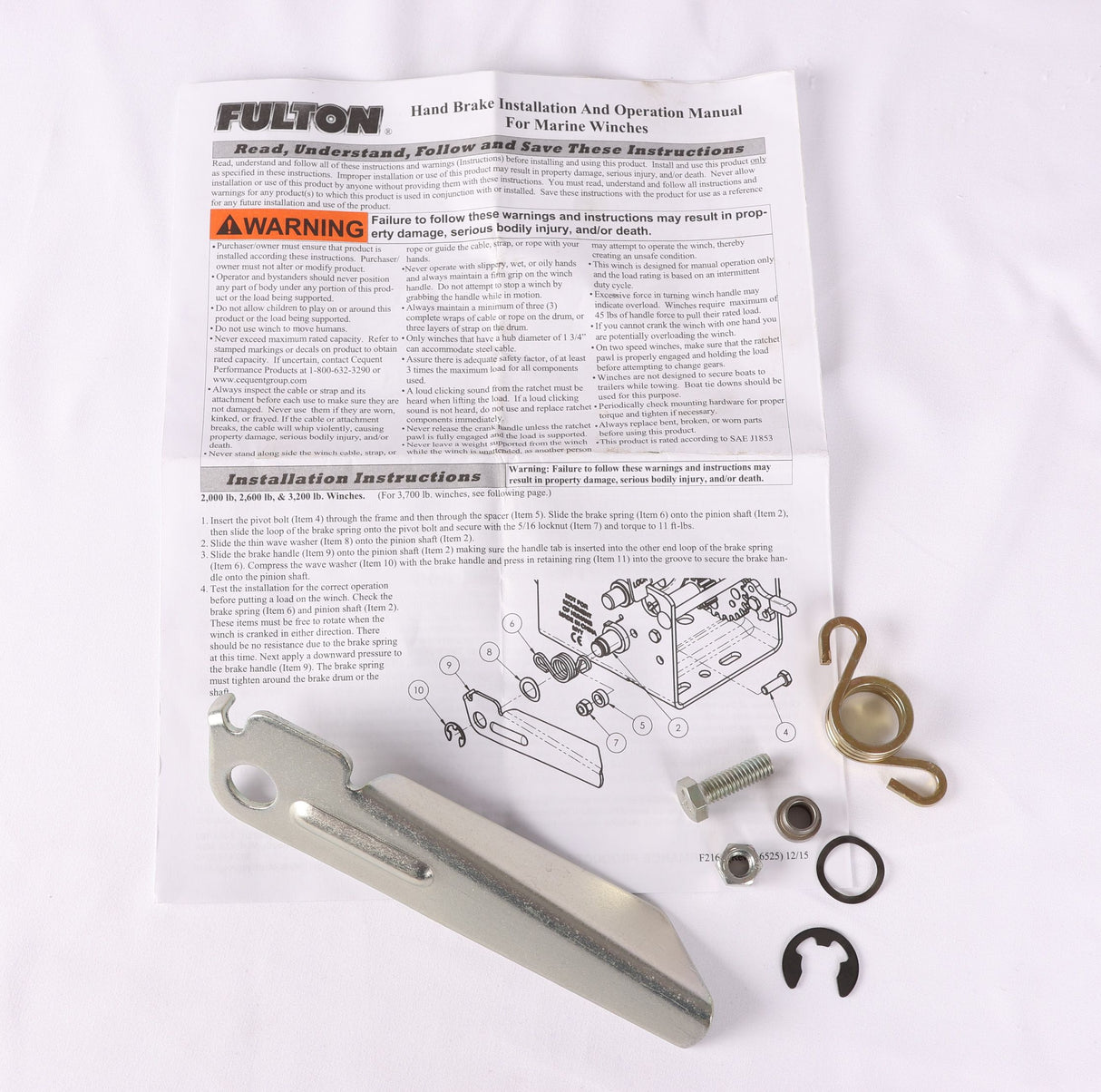 EZ Loader / Fulton 2 Speed Winch Hand Brake 2600 lb Capacity 250-032388
