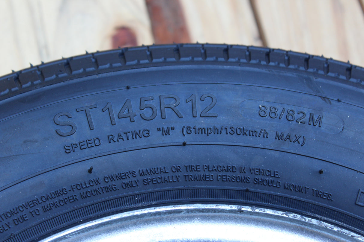 EZ Loader small boat trailer tire and wheel assembly ST145/40R12 Load Range D
