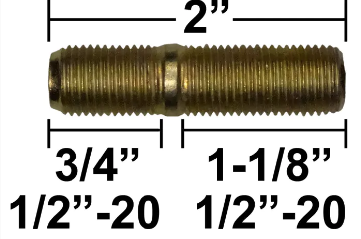 EZ Loader Screw-In Lug Stud 1/2"-20 x 2" Grade 8 Old Body Style 290-028828