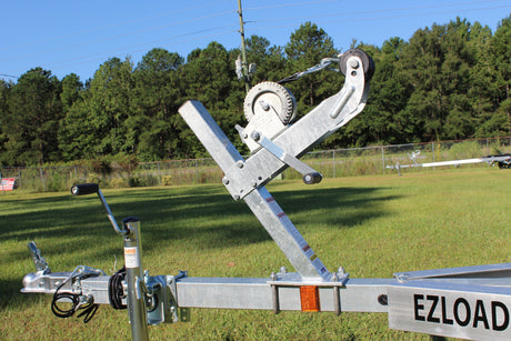 EZ Loader Trailer Winch Head Mounted on Stand