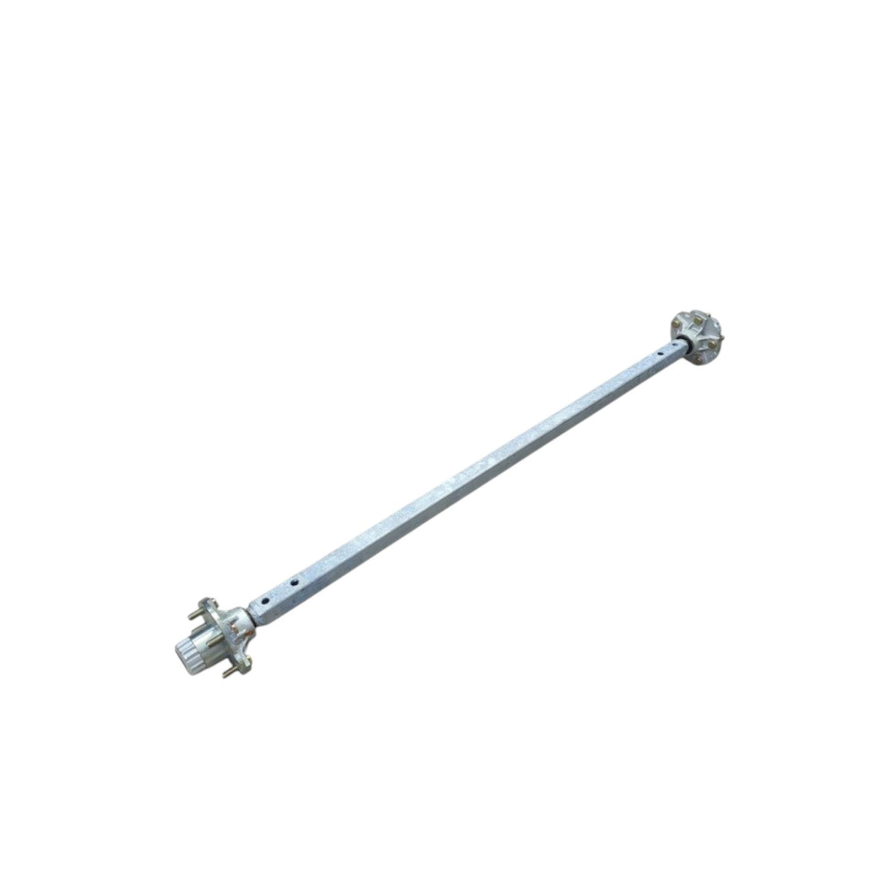 EZ Loader trailer axle installed on frame showing suspension setup and load capacity
