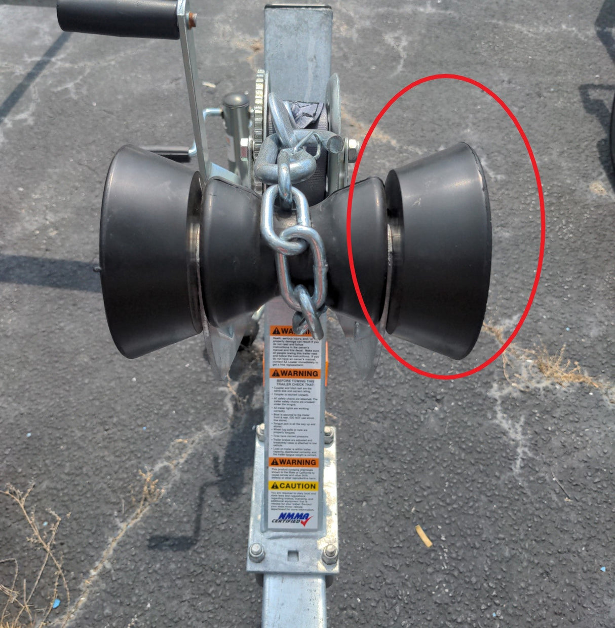 250-022583 Winch Roller Bell Ends On Trailer