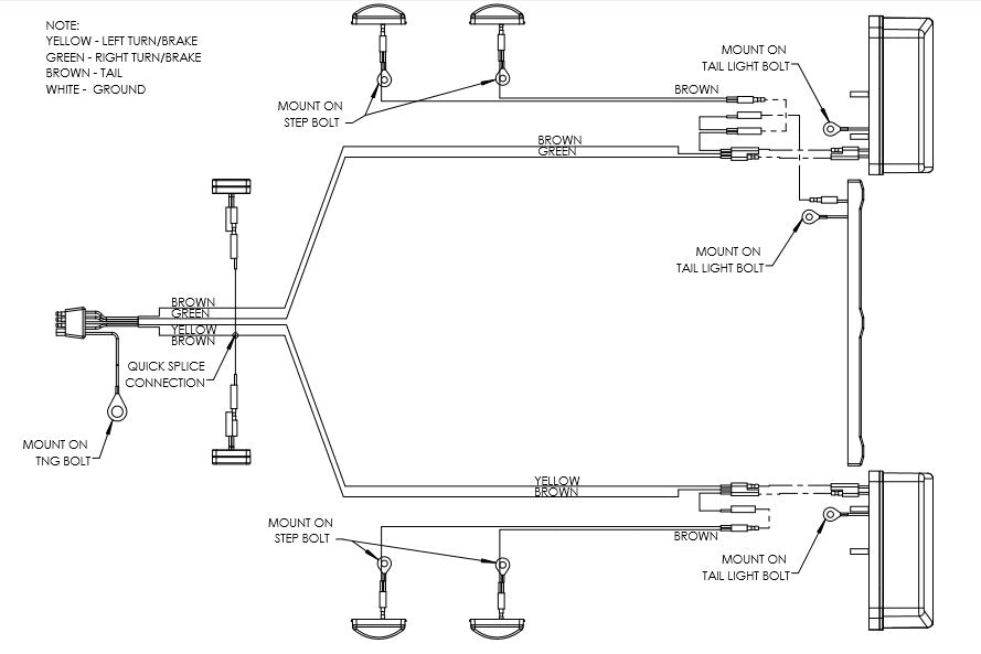EZ Loader 24 foot trailer wiring harness 250-022703 shown diagram