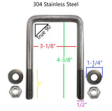 EZ Loader 411-7000 stainless square U-bolt kit with washers and nuts