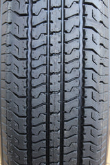 ST145/40R12D radial trailer tire mounted on galvanized 5-lug rim