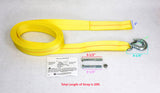 EZ Loader 250-032389 yellow 2" winch strap with metal hook for compatible EZ Loader and Fulton-style boat trailer hand winches.