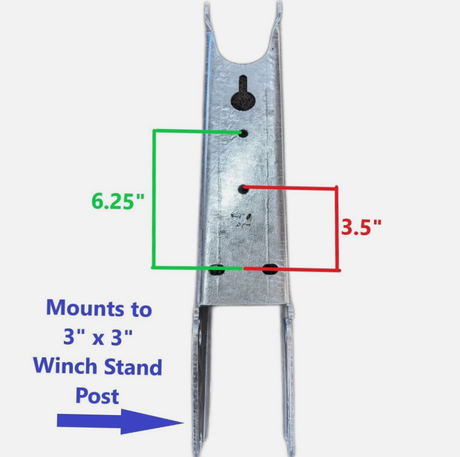 Winch mounting bracket for compatible 3x3 EZ Loader winch stand post