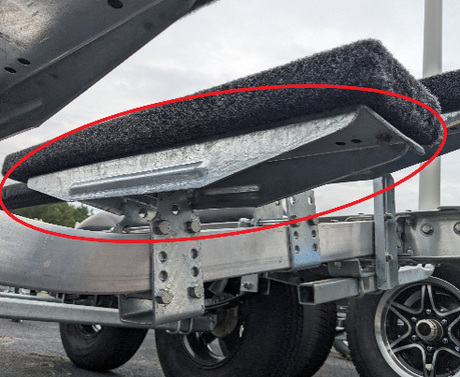 Side profile of galvanized trailer support channel bracket