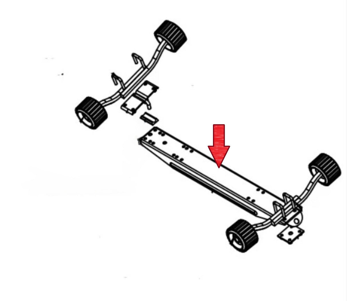 Inboard boat trailer roller bracket and bunk support mounting layout