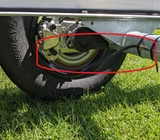 EZ Loader Torsion axle hydraulic hose shown mated to caliper on trailer for display location need
