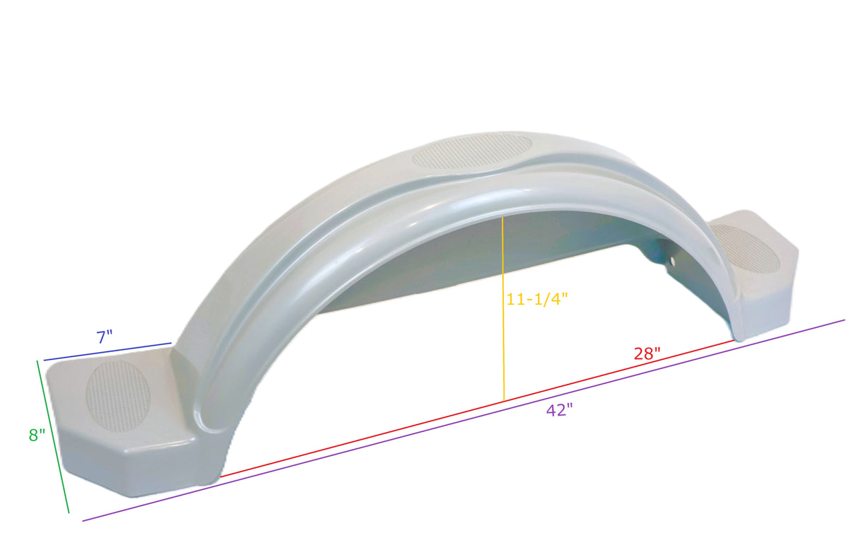 EZ Loader Gray Composite Trailer Fender 13″ Tire Single Axle (Discontinued Color)