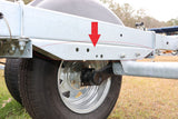 Torsion axle mount sled installed on EZ Loader aluminum trailer frame