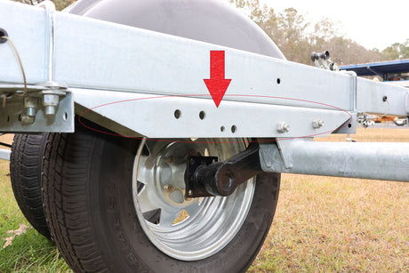 Torsion axle mount sled installed on EZ Loader aluminum trailer frame