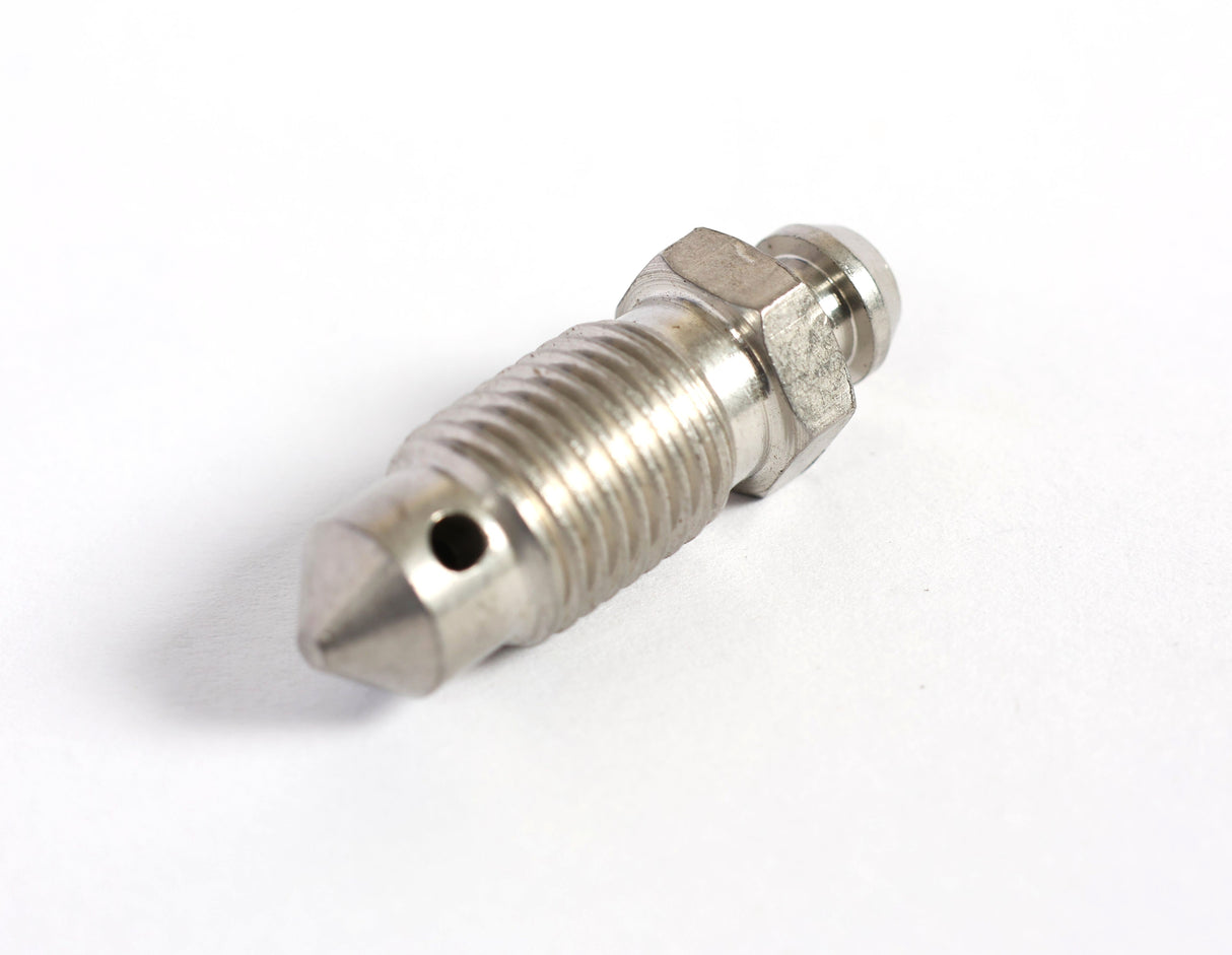 Zinc-coated steel caliper bleeder screw part number 250-034110