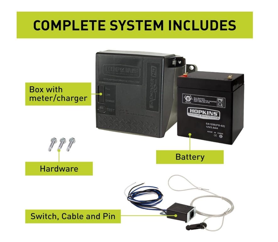 Electric Over Hydraulic EOH HD Breakaway Kit Battery Box 300-028522