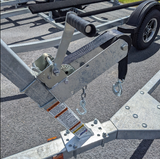 EZ Loader PWC winch assembly installed on compatible trailer winch stand