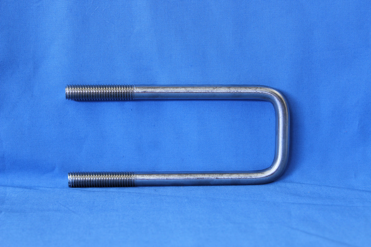 Narrow 2-1/8 inch stainless trailer U-bolt with 6-1/4 inch length
