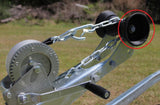 Black rubber bow roller end caps for compatible trailer winch stand rollers