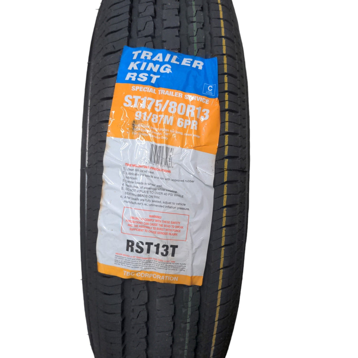ST175/80R13 Load Range C Tire & 5-Lug Galvanized Wheel
