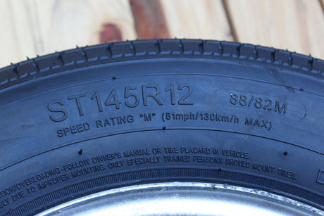 EZ Loader small boat trailer tire and wheel assembly ST145/40R12 Load Range D